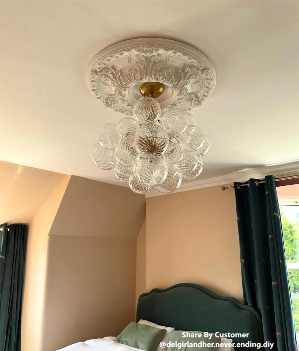 Modern Bubble Chandelier Glass Globe Cluster Light