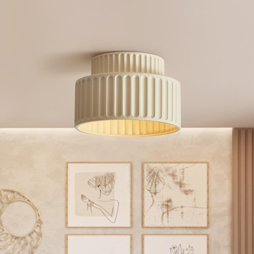 Nordic Flush Mount Ceiling Light 2-Layer Resin Fixture