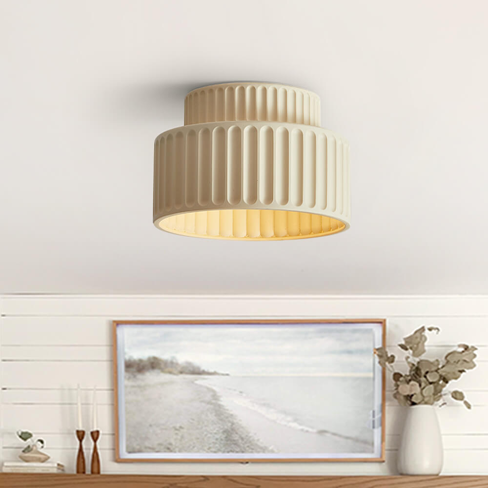Nordic Flush Mount Ceiling Light 2-Layer Resin Fixture
