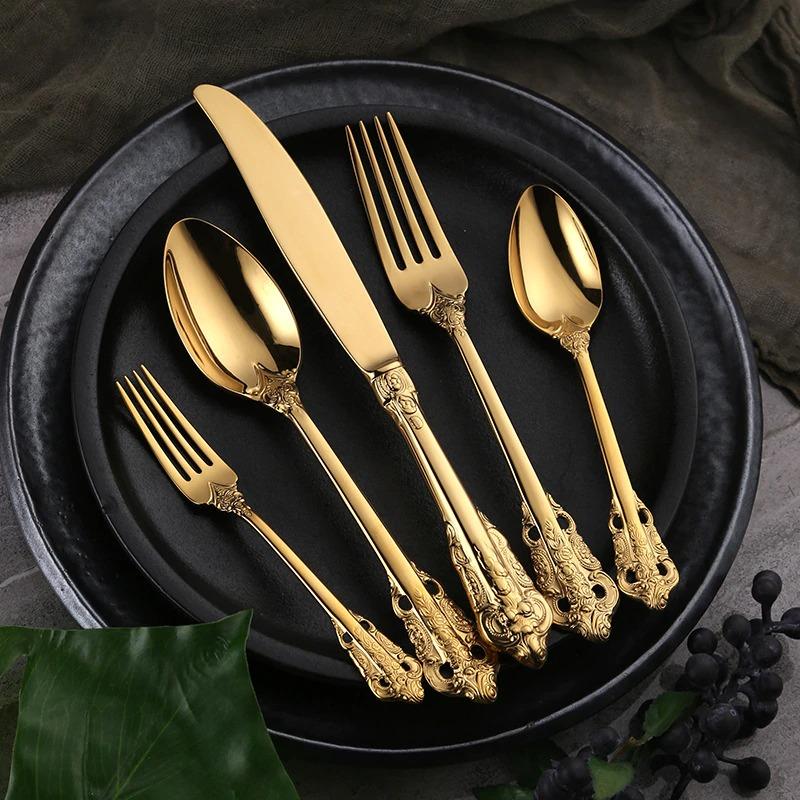 Gold Stainless Steel Cutlery Set – Elegant Modern Flatware