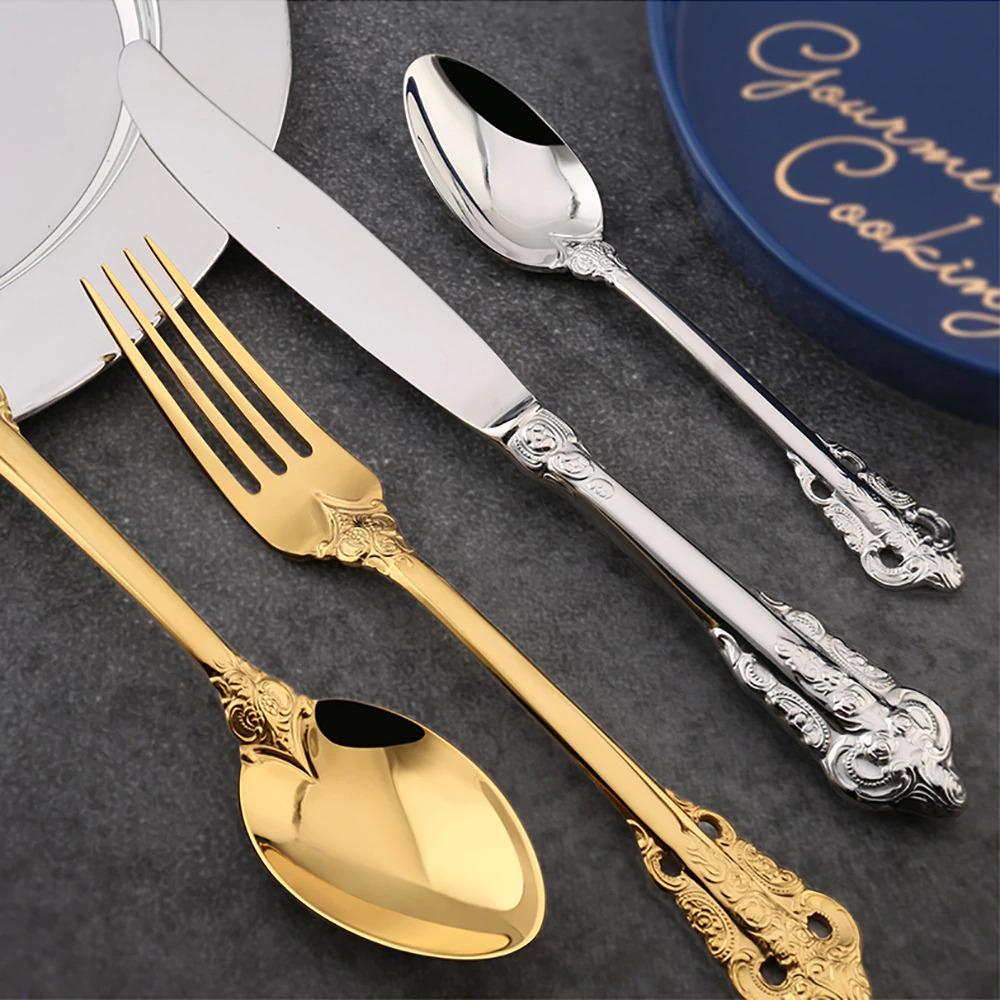 Gold Stainless Steel Cutlery Set – Elegant Modern Flatware