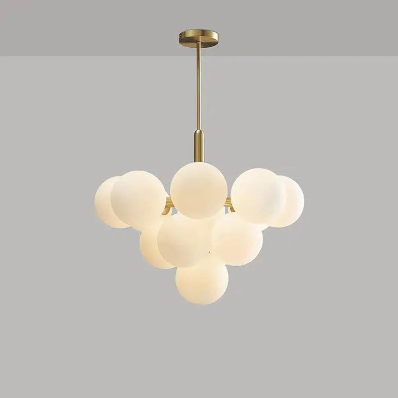 Modern Frosted Glass Chandelier Adjustable LED Ceiling Light