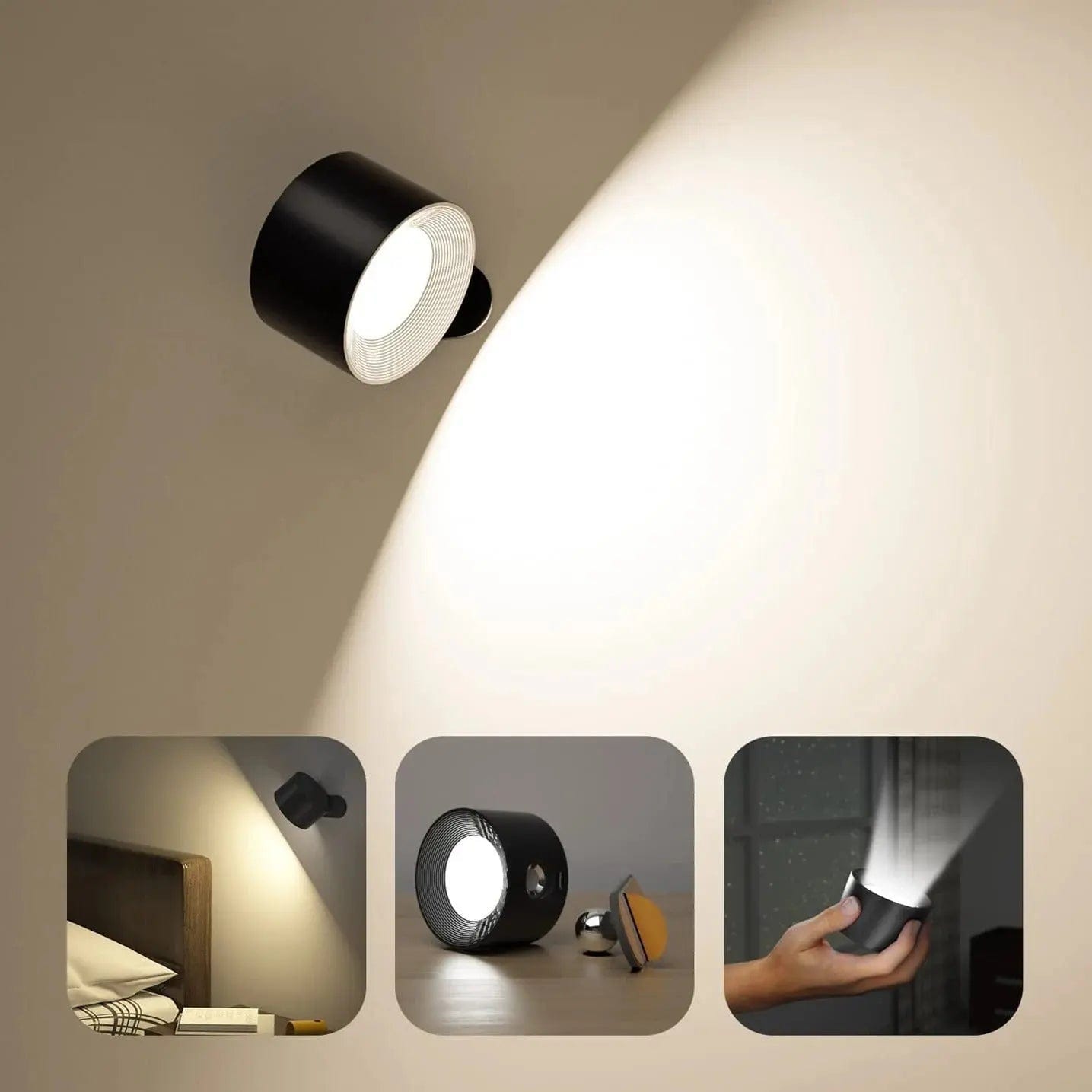 Rechargeable Battery Wall Light, Wireless Adjustable Lamp