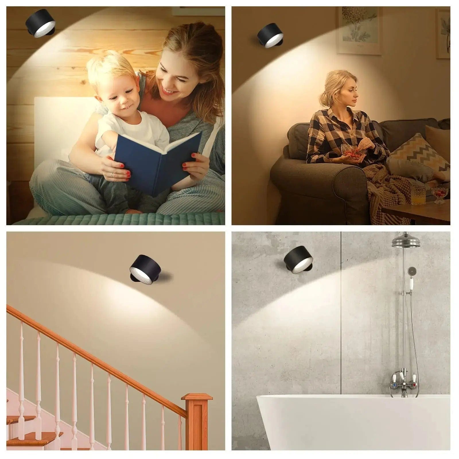 Rechargeable Battery Wall Light, Wireless Adjustable Lamp