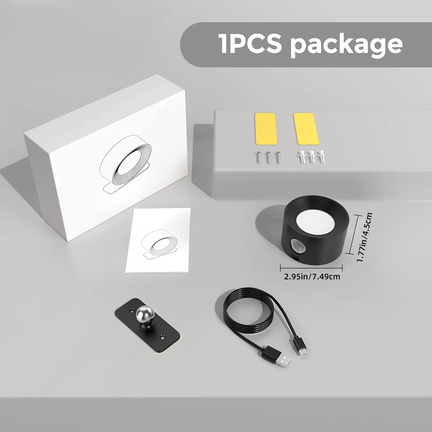 Rechargeable Battery Wall Light, Wireless Adjustable Lamp