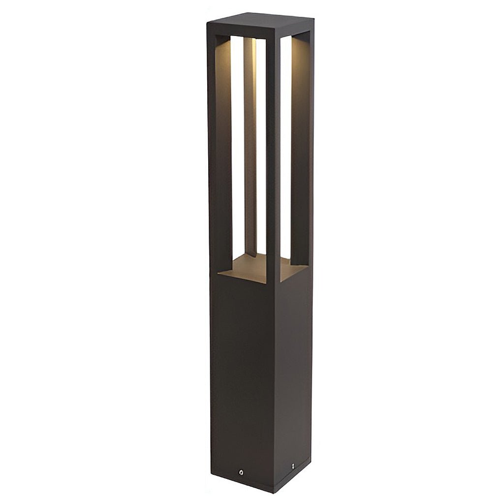 Black 4-Beam LED Bollard Light 7W Waterproof Garden Path Lamp