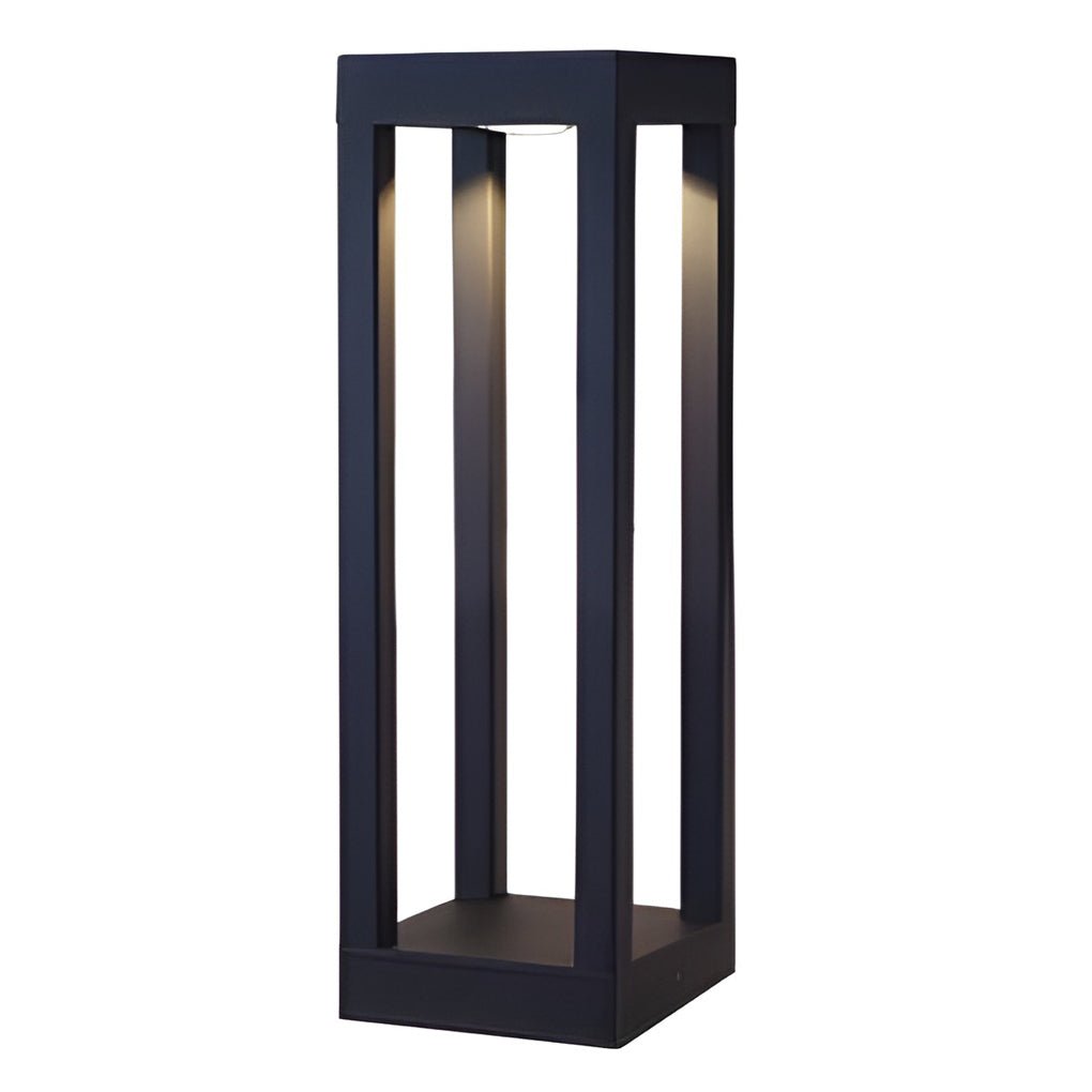Black 4-Beam LED Bollard Light 7W Waterproof Garden Path Lamp
