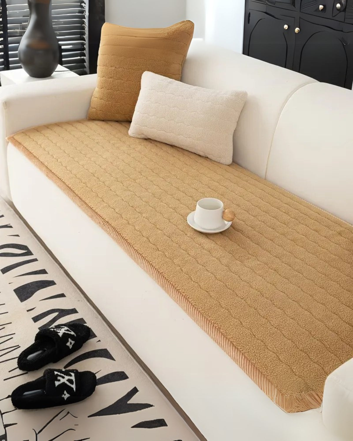 Elegant Serenity Plush Sofa Slipcover