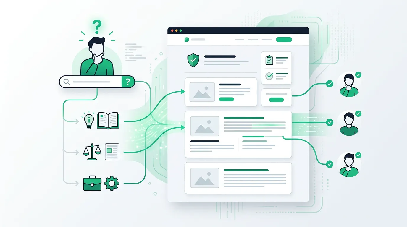 Content quality and user search intent alignment for SEO